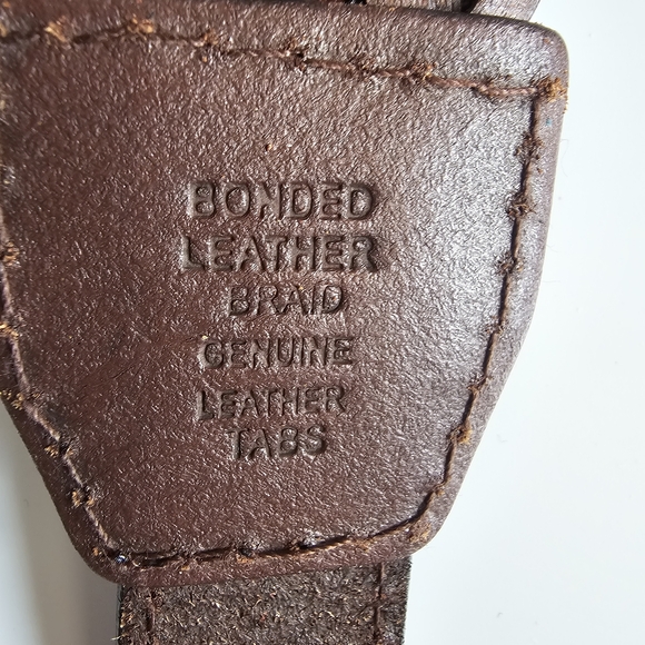 Coldwater Creek Leather Weave Drop Waist Hung Belt - Picture 7 of 7